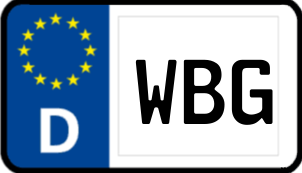 Grünes Kennzeichen WBG online bestellen